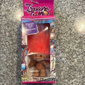 Vintage Treasure Troll with Wishstone - Orange Hair 1991 New in Box
